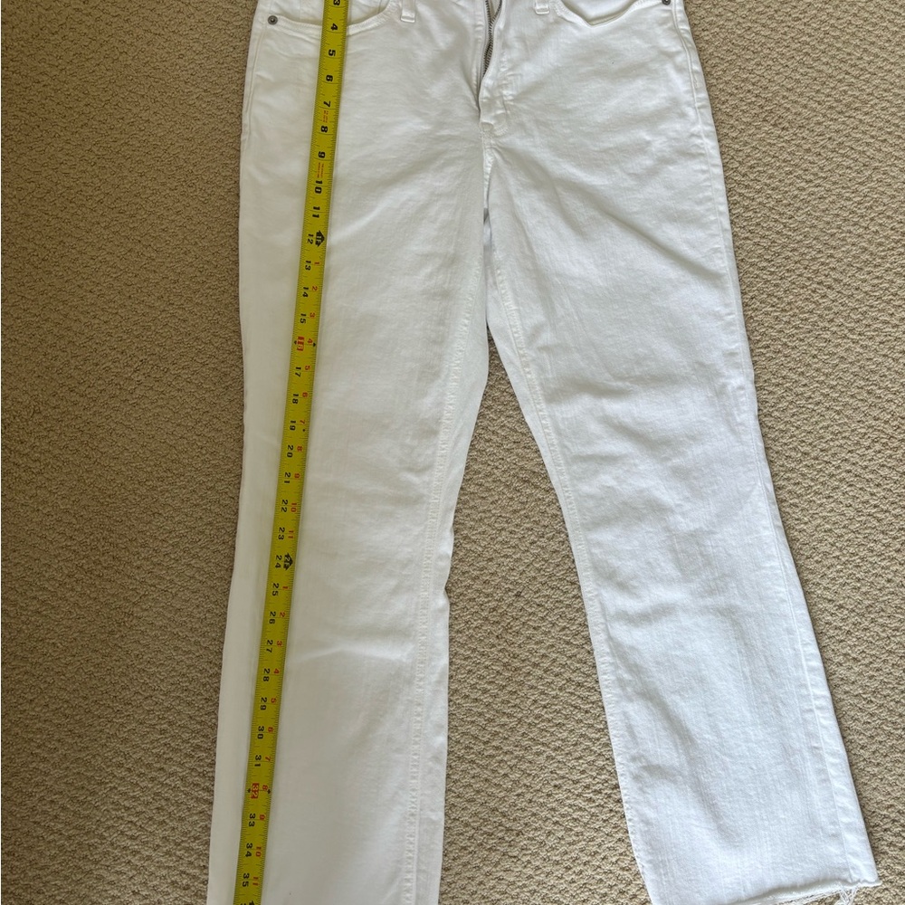 J. Crew White Mid Rise Flare Crop Jeans 30 tall